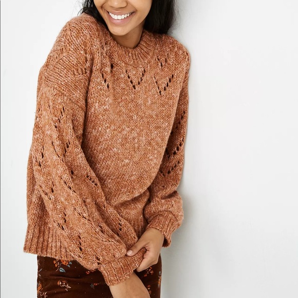 Madewell Pointelle Bubble-Sleeve Sweater - Picture 4 of 8